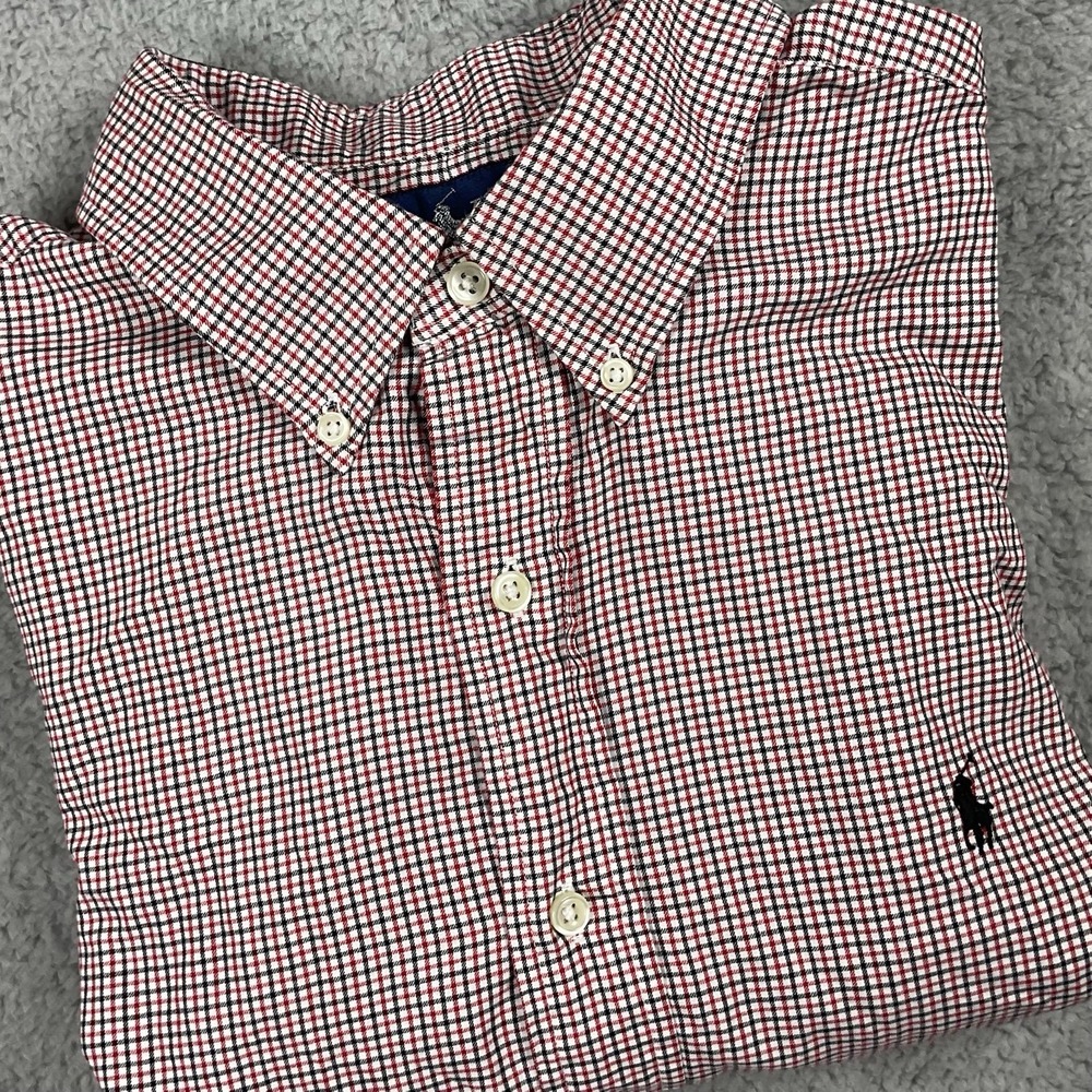 Ralph Lauren Red and‎ Black Long Sleeve Button Down Shirt Size 16 34/35